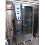 +VAT 90cm electric Rational CM201 20 grid combination oven with walk in tray trolley