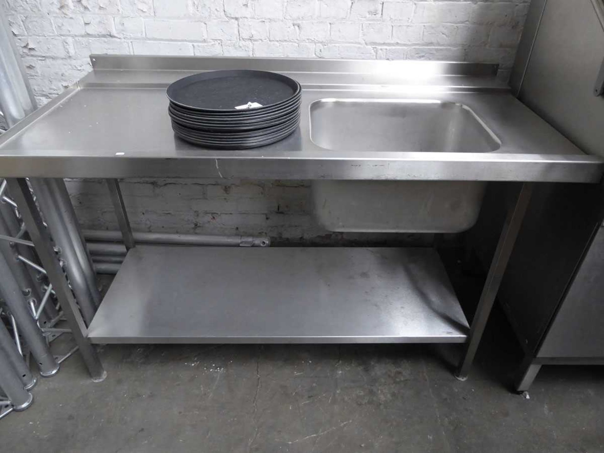 +VAT 62cm Hobart AMXR-16 lift top pass through dish washer, with large single bowl sink and draining - Image 3 of 4