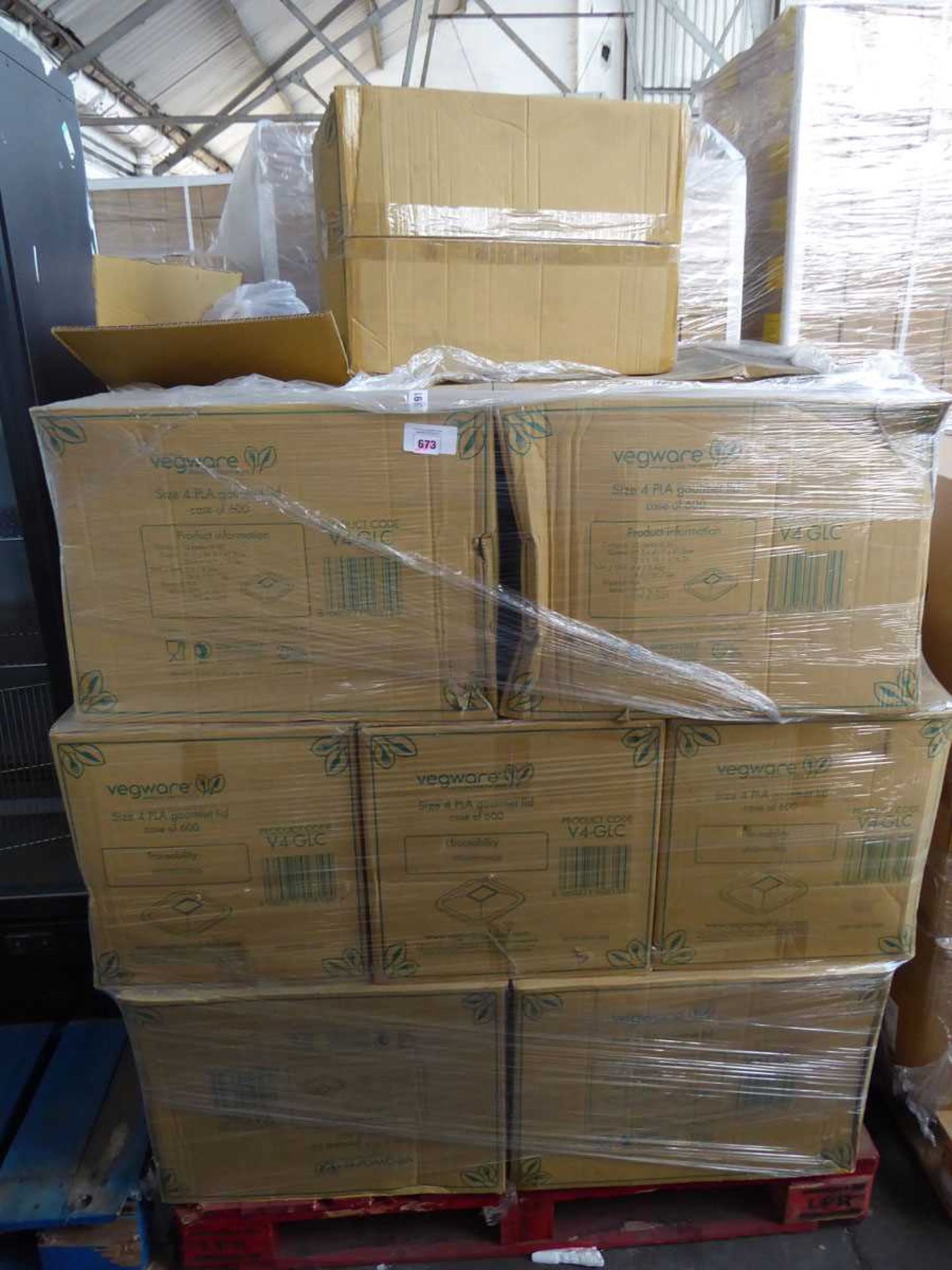 Pallet of vegware gourmet takeaway container lids only