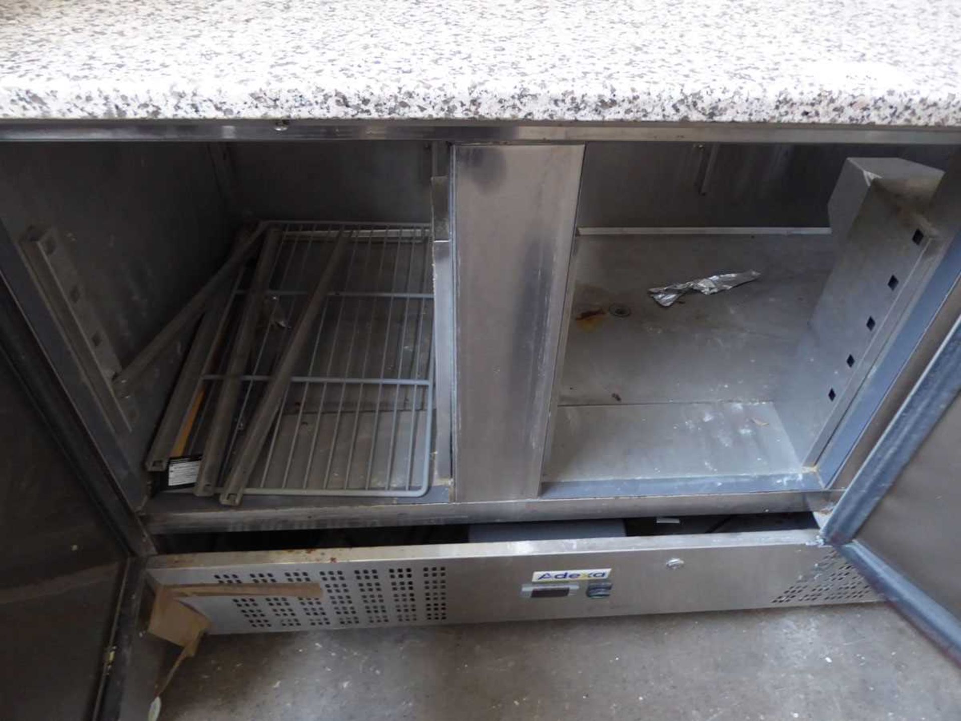 +VAT 135cm Adexa PHS903 3-door saladette/pizza prep counter fridge - Image 2 of 2