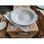 +VAT 5 x boxes of 6, 26cm diameter large white bowls (30 in total)