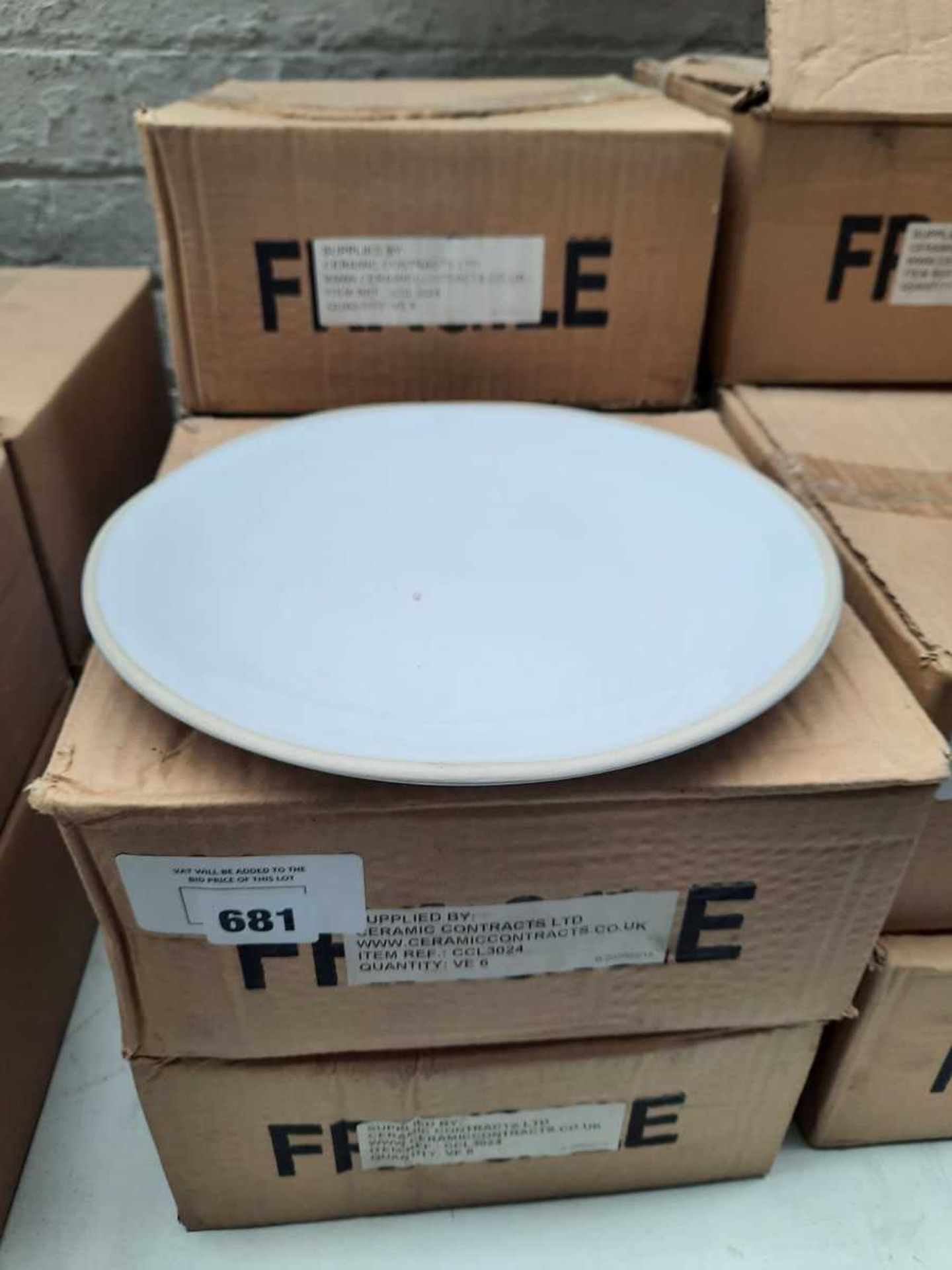 +VAT 5 boxes of 6 stoneware wavy edged side plates (30 in total)