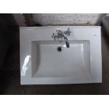 Ceramic sink with tap set