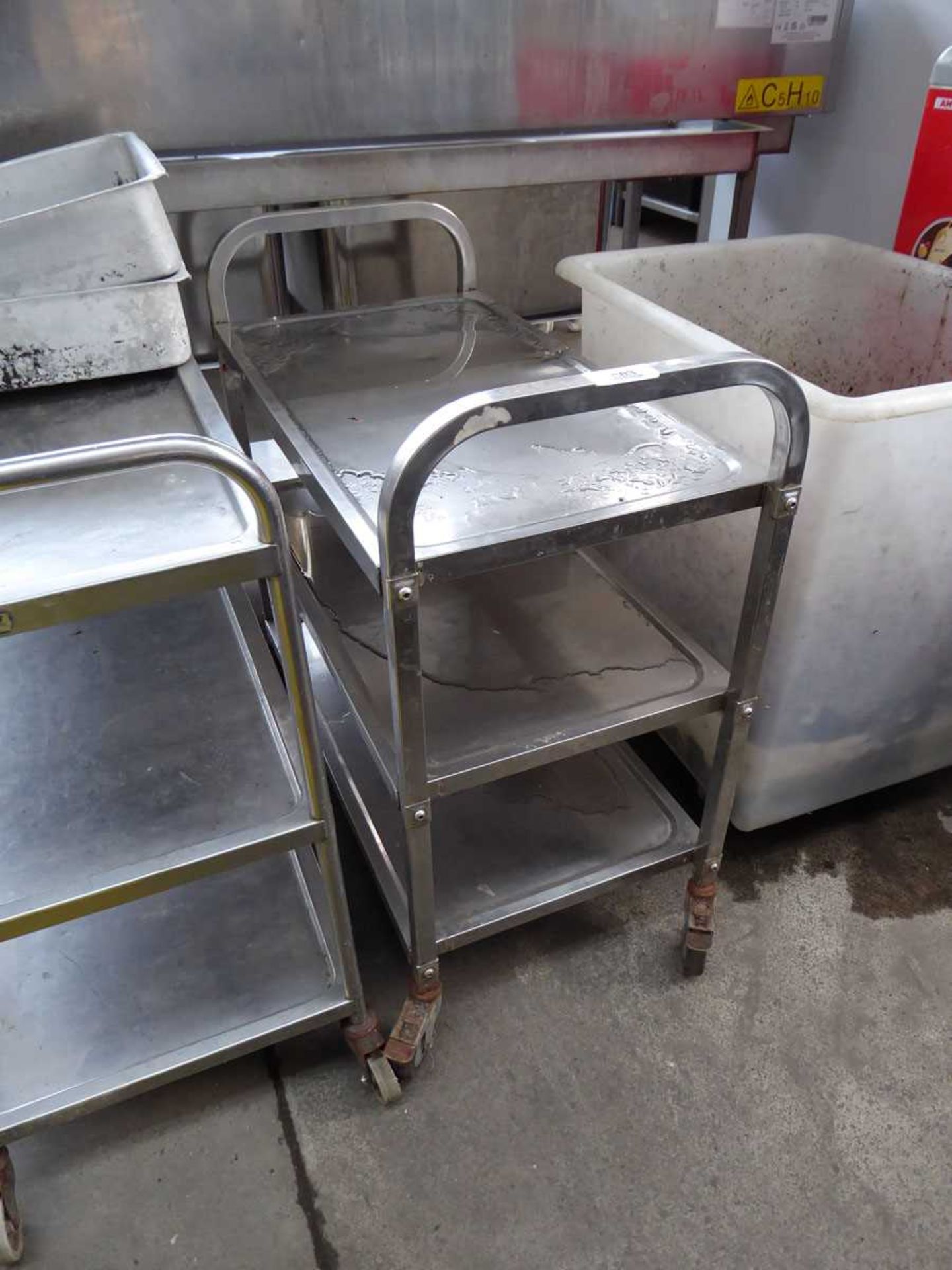 +VAT 85cm stainless steel 3 tier mobile trolley