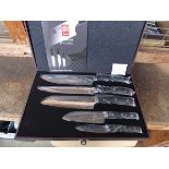 +VAT Damascus style 5 piece knife set in case