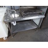 110cm stainless steel low level back bar hand wash station