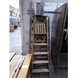 +VAT 4 wooden folding step ladders, used for decoration purposes