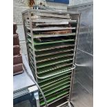 Large mobile trolley with trays