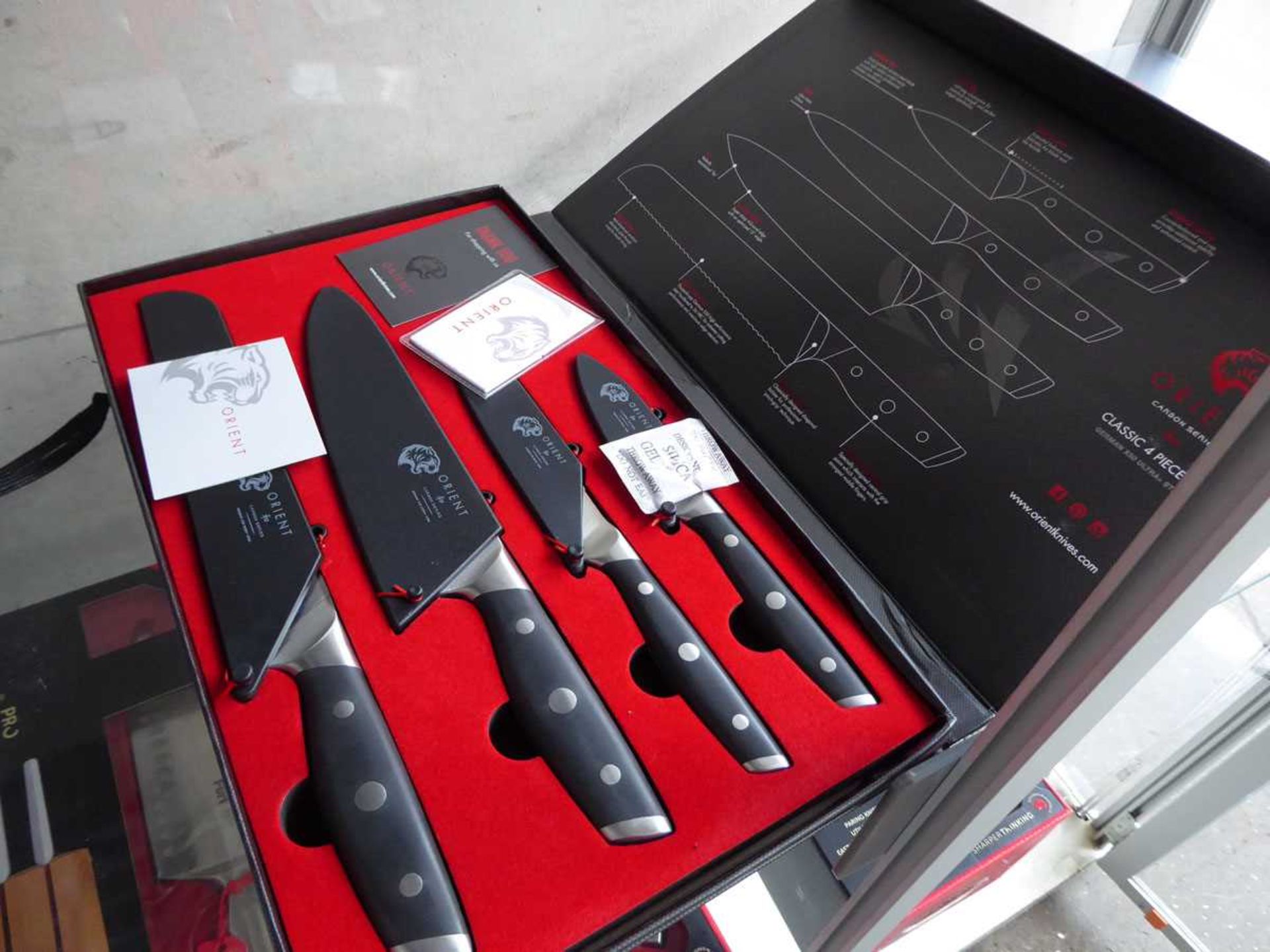 +VAT Orient carbon series classic 4 piece knife set in presentation box