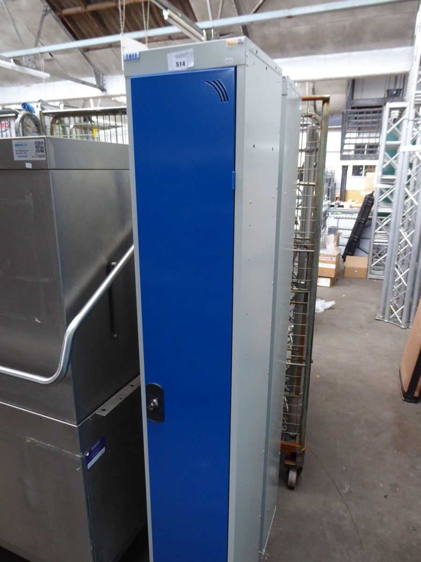 +VAT 2 x Tuff blue and grey single door personal locker