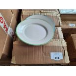 +VAT 2 x boxes of 24, 21.5cm diameter multi colour rim side plates (48 in total)
