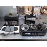 3 pot food warmer, De'Longhi domestic coffee machine, Double Active air fryer and a 2 ring hob