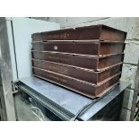 5 large brown plastic bakers trays