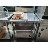 73cm stainless steel mobile 3-tier preparation station