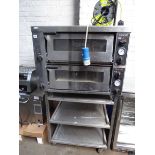 88cm electric Lincat twin deck pizza oven on stand