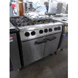 +VAT 90cm LPG Falcon 6 burner cooker with double door oven under