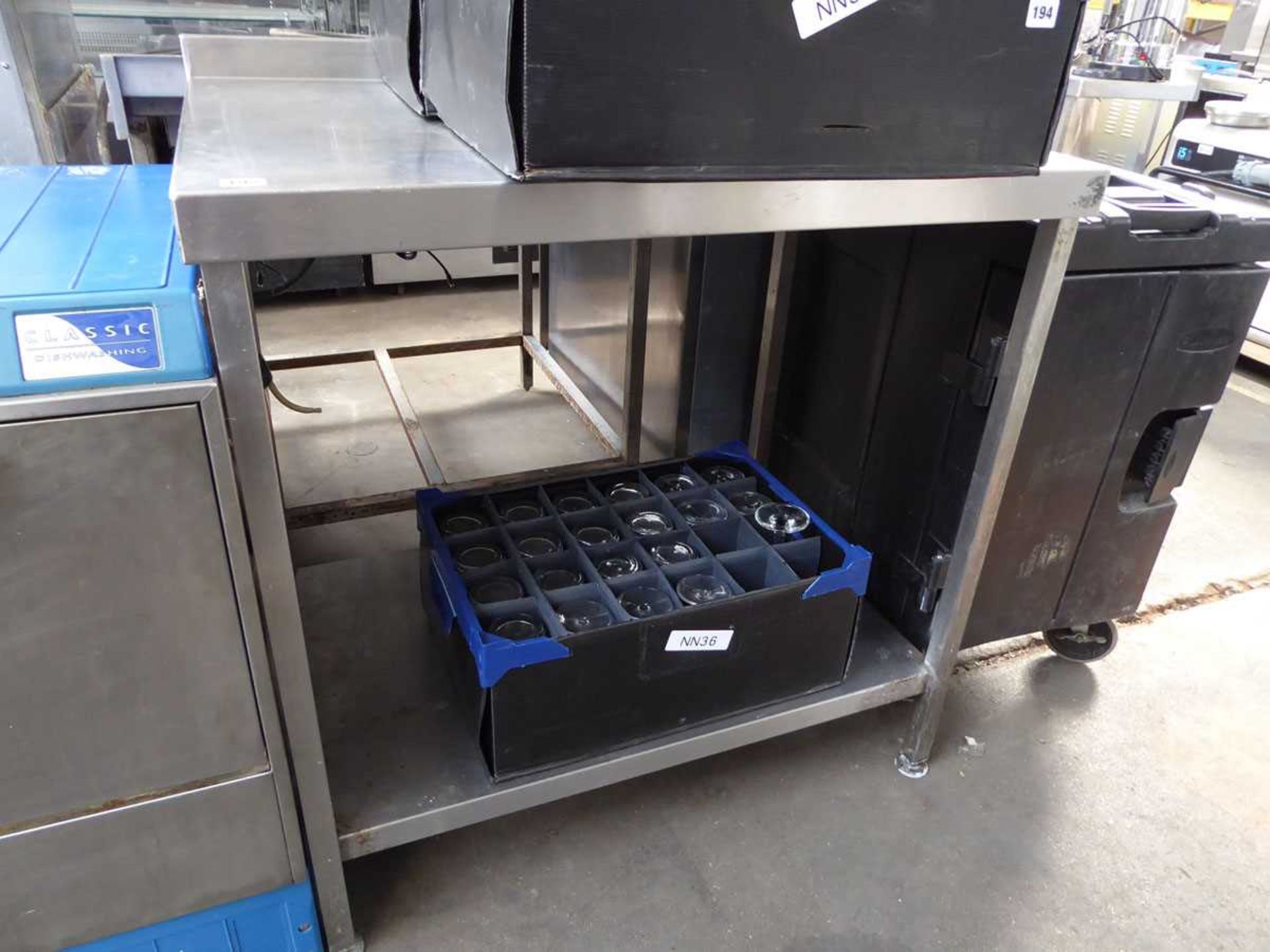 90cm stainless steel preparation table with shelf under
