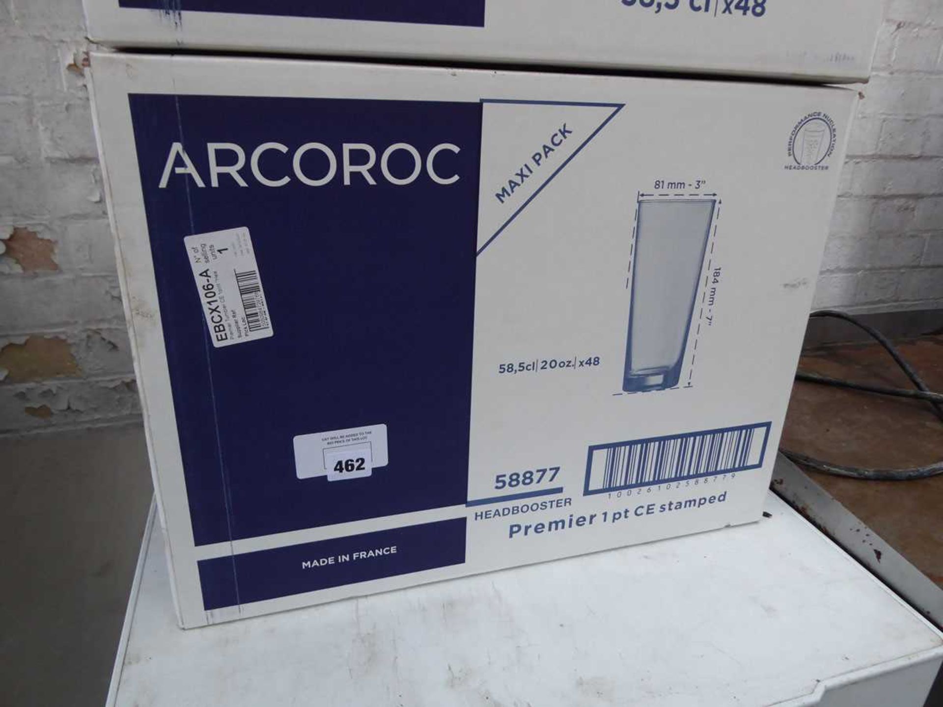 +VAT Box of 48 1 pint CE stamped Arcoroc glasses