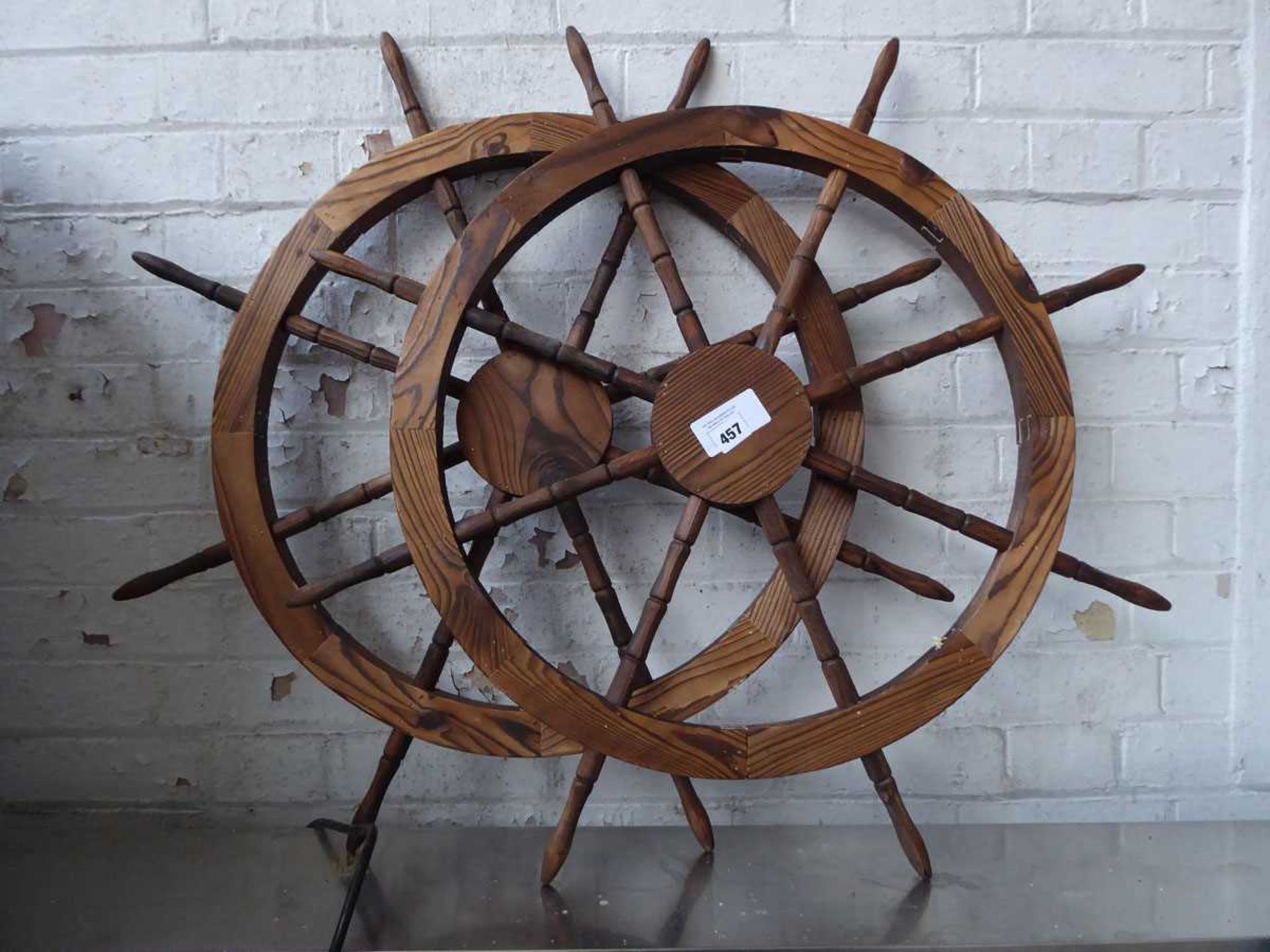 +VAT Pair of decorative ship wheels