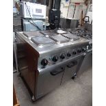 90cm electric Lincat 6 ring cooker with 2 door oven under