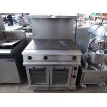 +VAT 90cm electric Falcon solid top cooker with 2 door convection oven under and stand over