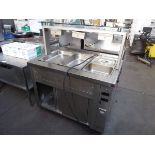 +VAT 110cm Inomak heated servery with bain-marie top and sliding cupboard under