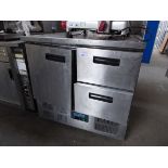 +VAT 90cm Polar counter fridge with door and 2 drawers