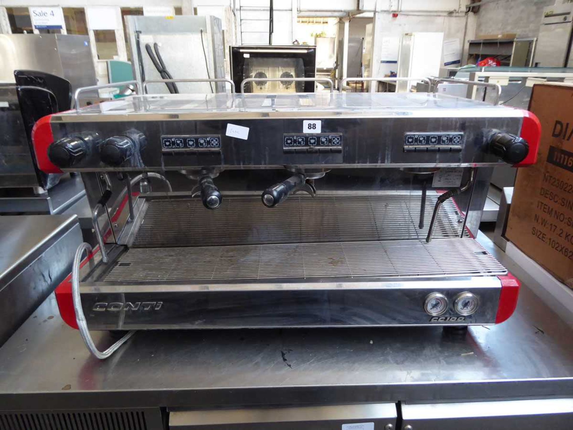 92cm Conti model CC100 3 group coffee machine with 2 group heads