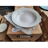 +VAT 5 x boxes of 6, 26cm diameter large white bowls (30 in total)