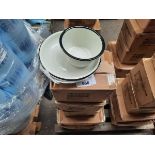 +VAT 2 x boxes of 16, 28cm enamel plates plus 2 x boxes of 16, 18cm diameter enamel side plates