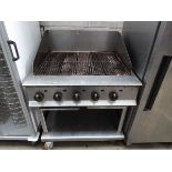 90cm gas Lincat 5 burner chargrill mobile stand