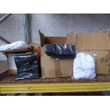 3 x large boxes containing mostly black table cloths in assorted sizes