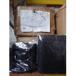 2 x boxes containing a large quantity of assorted sized black table cloths