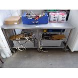 +VAT 160cm stainless steel preparation table with under, on castors
