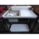 +VAT 100cm Diaminox single bowl sink unit with drainer (boxed)
