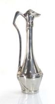 An Art Nouveau-style metalwares ewer of slender form, unmarked, h. 29 cm