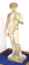 After Michelangelo's 'David', a composite freestanding figure, weathered, h. 170 cm *Provenance: The