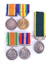 A pair of First World War medals awarded to M-399756 Pte. BJ Howe A.S.C. together with a George VI