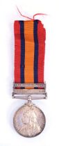 A Queen's Boer War Medal awarded to 6257 Pte. W Howe Bedford Regt. with Cape Colony and Orange