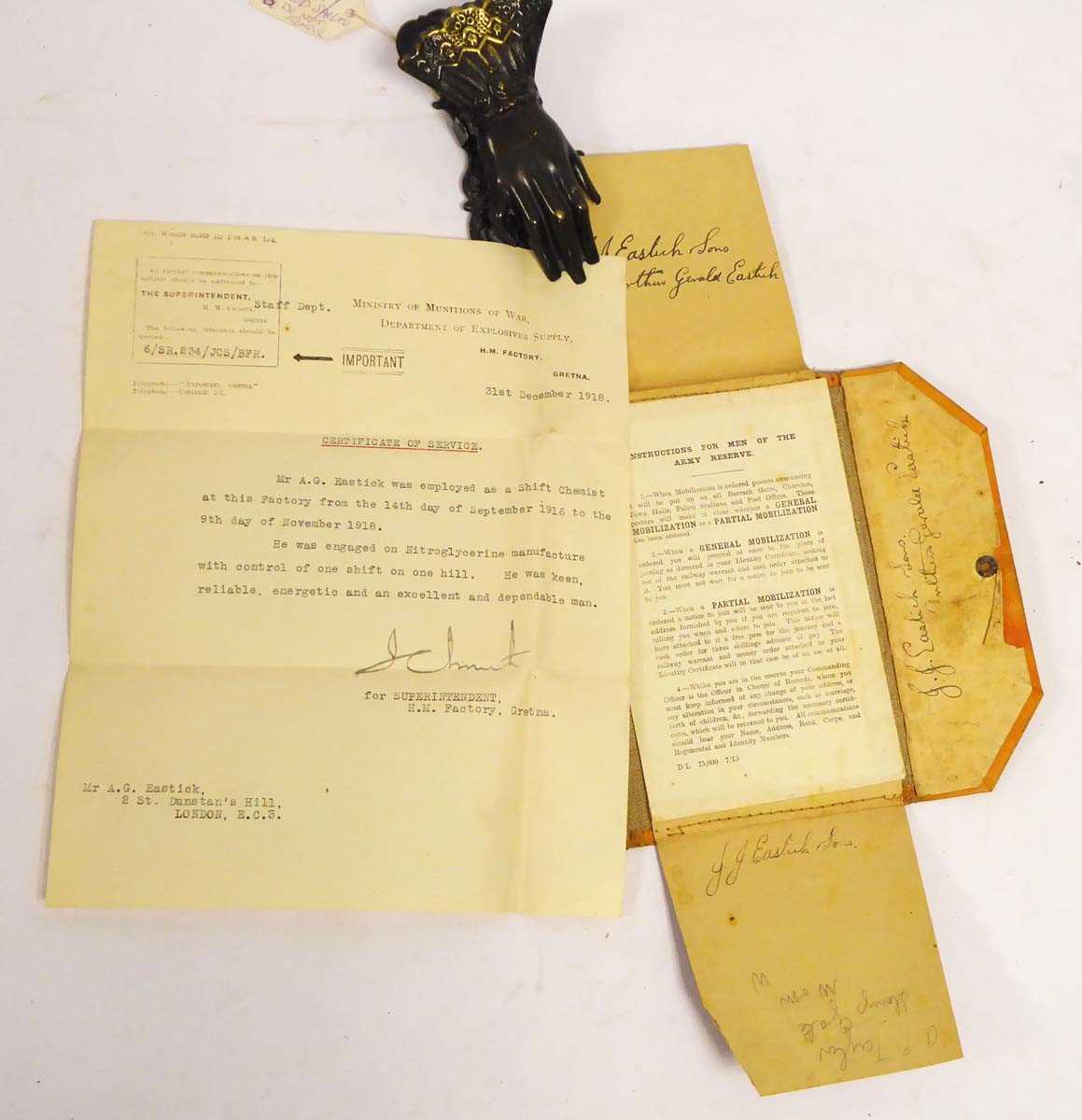 First World War message book and documentation pertaining to Sergeant Arthur Gerald Eastwick, - Image 6 of 6