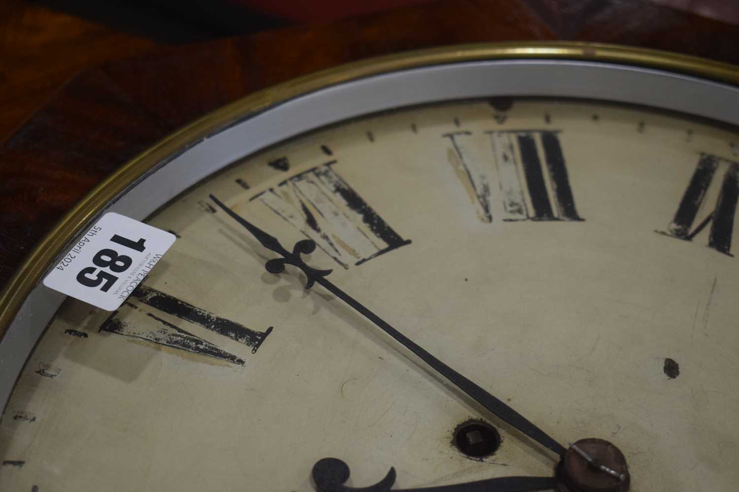 A late 19th/early 20th century drop dial wall clock, the dial painted with GWR initials and black - Bild 10 aus 16