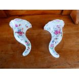 Royal Worcester for Compton & Woodhouse, a pair of cornucopia wall pockets, l. 20 cm, with