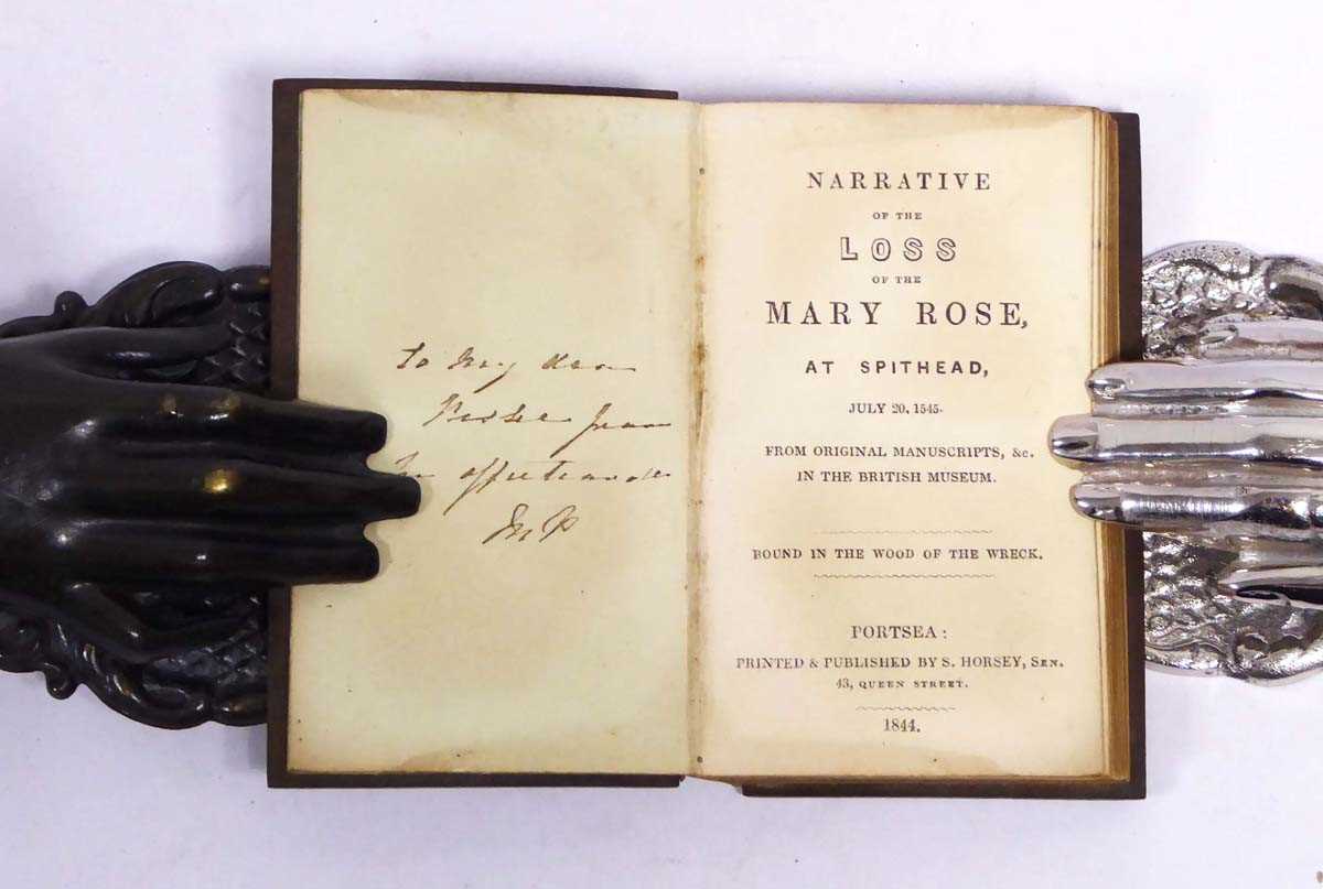 Miniature book, "Narrative of the Loss of the Mary Rose at Spithead" (1844, S. Horsey). The book has