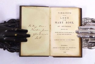 Miniature book, "Narrative of the Loss of the Mary Rose at Spithead" (1844, S. Horsey). The book has