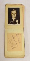 Autograph book containing signatures of around 30 or more celebrities (actors, writers, singers,