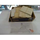 Box containing amount of property deeds, probates and wills from the 18th and 19th century,