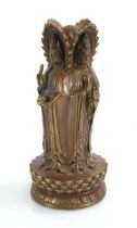 A 20th century brown patinated bronzed figure modelled as Guan Yin, h. 23 cm