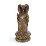 A 20th century brown patinated bronzed figure modelled as Guan Yin, h. 23 cm