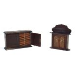 A 19th century forty-drawer collector's cabinet in mahogany, 55 x 14 x 34 cm, together with a wall-
