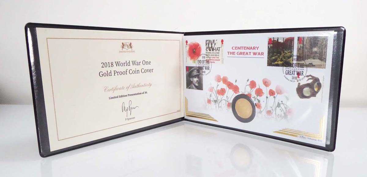 A Harrington & Byrne first day coin cover commemorating the Centenary of The Great War containing